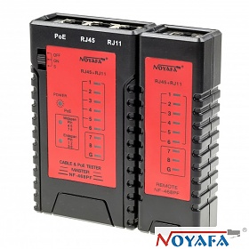 NOYAFA NF-468PF, Cable tester RJ-45, RJ-11 with PoE indication