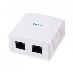 Cat. 6 UTP surface-mount box, 2x RJ-45