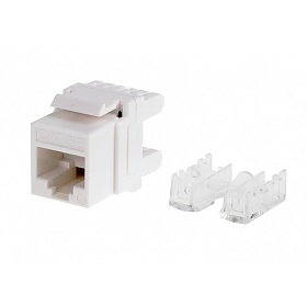 Keystone connector 8p8c, unshielded, cat. 5e, 90°, white, short type