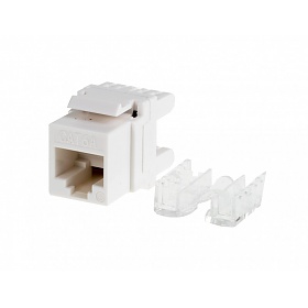 Keystone connector 8p8c, unshielded, cat. 6A, 90°, white, short type