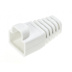 Cable boot w/ear, o.d. 6.0 mm, white