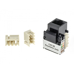 Keystone connector 8p8c, unshielded, cat. 5e, IDC 90°, black