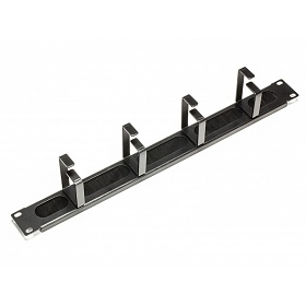 Cable manager with brush, 19", 1U, black