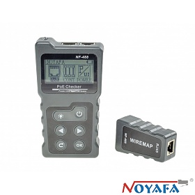 Cable tester RJ-45 LCD with PoE 802.3af, 802.3at indication (NOYAFA NF-488)