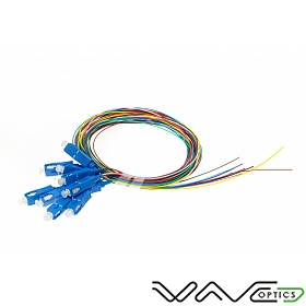 12 colors pigtail set SC/UPC, SM, 9/125, 0,9mm, G.652D fiber, 2m