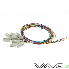 12 colors pigtail set SC/UPC, MM, 50/125, 0,9mm, OM4 fiber, 2m