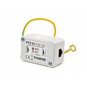 10/100/1000 LAN surge protector, PoE, DIN-mount (PTF-61-ECO/PoE/DIN)