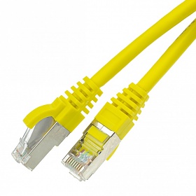 Patch cable S/FTP (PiMF) cat. 6A,  0.25 m, yellow