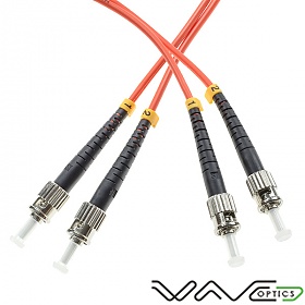Fiber optic patch cord, ST/UPC-ST/UPC, MM, 50/125 duplex, OM2 fiber 3.0mm, 2m