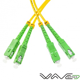 Fiber optic patch cord, SC/APC-SC/APC, SM, 9/125 duplex, G652D fiber 3.0mm, 15m