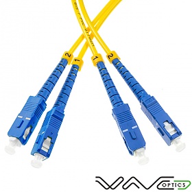 Fiber optic patch cord, SC/UPC-SC/UPC, SM, 9/125 duplex, G652D fiber 3.0mm, L=15m