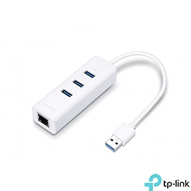 USB 3.0 3-Port Hub & Gigabit Ethernet Adapter 2 in 1 USB Adapter (TP-Link UE330)