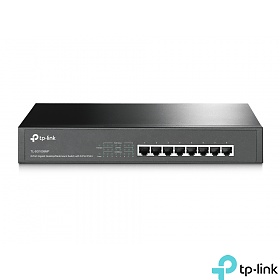 TP-Link TL-SF1008MP, Unmanaged switch, 8x 10/100/1000 RJ-45, PoE, 11,6", 19" Rack-mounting Bracket