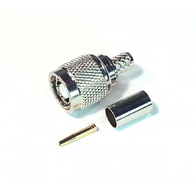 TNC male RP connector (Reverse Pin), crimp type,  H155