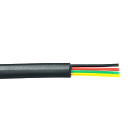 Telephone flat cable, 4 wires, 4C, 12/7, black, 300 m/R