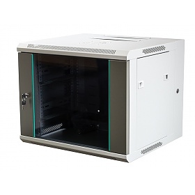9U rack cabinet 19", wall-mounted, glass door, 470x600x540mm
