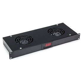 Digital Fan Unit 19" 1U, 2x fan, w/thermostat