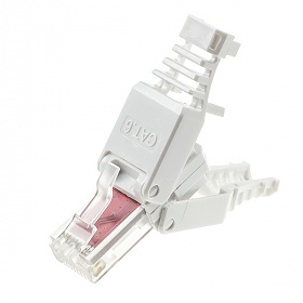 Modular male connector, 8P8C (RJ-45), cat. 6, toolless