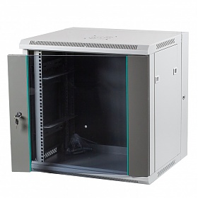 Wall-mounted 19" cabinet,  12U, glass door, 590 x 600 x 540 mm