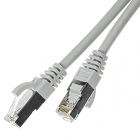 Patch cable S/FTP cat. 6A,  1.5 m, grey, LSOH