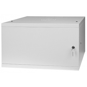 Wall-mounted 19" cabinet, 6U, steel door, 320 x 545 x 350 mm, flat pack