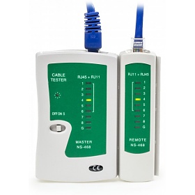 Cable tester RJ-45, RJ-11 w/external terminator (NS-468)