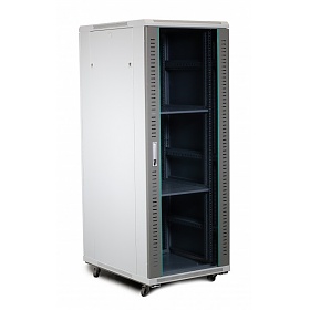 Floor-standing 19" rack cabinet, 32U, glass door, 800mm