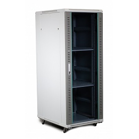 Floor-standing 19" cabinet, 32U, glass door, 1560 x 600 x 800 mm