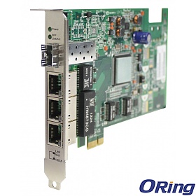 ORing IGCS-E131GP, Industrial Unmanaged switch, PCIe slot, 3x 10/100/1000 RJ-45, Gigabit Ethernet, 1x 100/1000Base-X SFP
