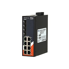ORing IGS-3084GP-LA, Managed switch, 8x 10/1000 RJ-45 + 4 slide-in SFP slots, O/Open-Ring <20ms, slim housing