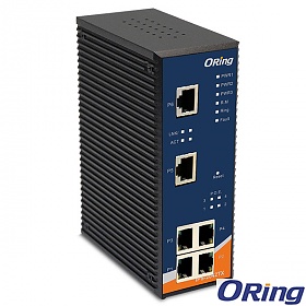 IPS-2042TX, Industrial 6-port lite-managed PoE Ethernet switch, DIN, 4x 10/100 RJ-45 PoE + 2x 10/100 RJ-45, O-Ring <10ms