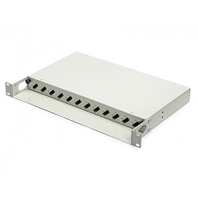 Splice box, fiber optic, 12x SC duplex, 19", no adaptors