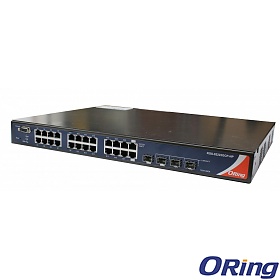 ORing RGS-92222GCP-NP, Managed switch, 22x 10/1000 RJ-45 + 2x 10/100/1000 COMBO Ports with SFP + 2 slide-in SFP slots, O/Open-Ring <30ms