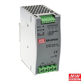 DR-UPS40, Battery controller for DIN Rail UPS system, 24VDC, 40A max, DIN TS35 (Mean Well DR-UPS40)