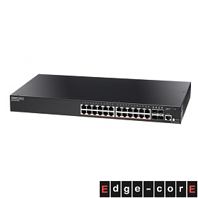 Managed switch,  24x 10/100/1000 RJ-45, 4 integrated 1G SFP ports, PoE, 19" (Edge-corE ECS2100-28PP)