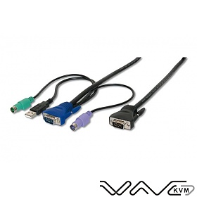 KVM cable, Wave KVM , M-P15F, combo, 5.0 m