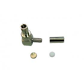 TS9 male connector, 90, crimp type, RG174
