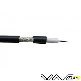 Coaxial cable RG6 Cu, 75ohm, black, 100m, Wave Cables