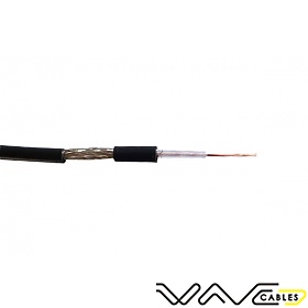 Coaxial cable RG174, 50ohm, stranded wire, black, 100m, Wave Cables