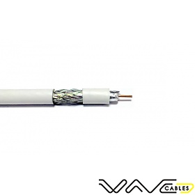 Coaxial cable RG6 Cu, 75ohm, white, 100m, Wave Cables