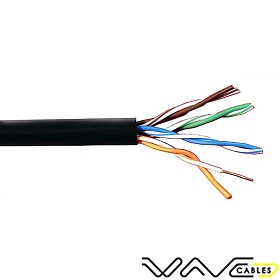 UTP cat5e cable, outdoor, black,  solid copper wire 24AWG, 305m box