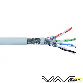SFTP Cat6A Network Cable, grey, LSOH/LSZH, solid copper wire 23 AWG, 305m, solid