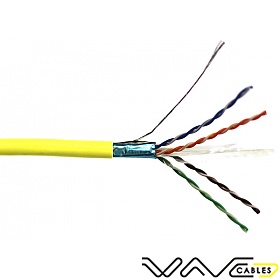 Cable F/UTP, cat.6, yellow, LSOH, 4x2x26 AWG, 305m, stranded (Wave Cables)