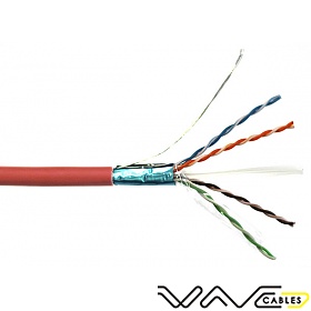 Cable F/UTP, cat.6, red, LSOH, 4x2x26 AWG, 305m, stranded (Wave Cables)