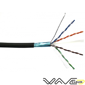 Cable F/UTP, cat.6, black, LSOH, 4x2x26 AWG, 305m, stranded (Wave Cables)