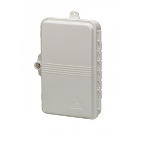 Fiber optic splice box, 4 cores outdoor (IP65) FTTH box, 4x SC simplex, w/o adaptors