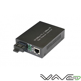 Gigabit media converter 10/100/1000M RJ-45/SC, SM 1310nm, 10km