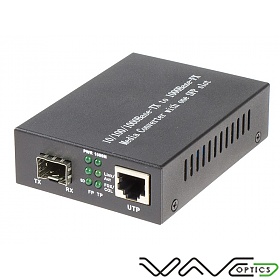 SFP media converter, 10/100/1000Mb RJ-45/SFP slot 1Gb (Wave Optics, WO-KGA-SFP)