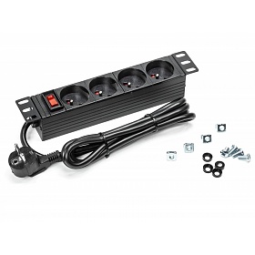 Power distribution unit, 10" rackmount, 4 outlets, 1.8m