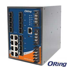 IGS-P9812GP-HV, Industrial Managed Switch, DIN, 8x 10/1000 RJ-45 + 12x100/1000 SFP w/DDM, O/Open-Ring <20ms